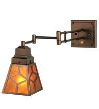 Meyda Green 108400 - 5-14" Wide Diamond Craftsman Swing Arm Wall Sconce