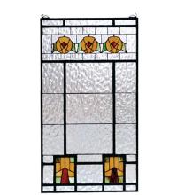 Meyda Green 68104 - 18"W X 32"H Aurora Dogwood Stained Glass Window