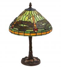 Meyda Black 220523 - 17" High Dragonfly W/Twisted Fly Mosaic Base Table Lamp