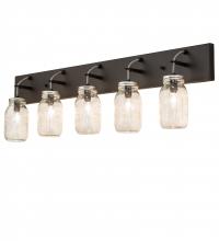 Meyda Black 243354 - 40" Wide Mason Jar 5 Light Vanity Light