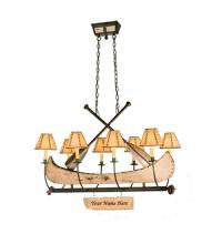 Meyda Black 26965 - 48"L Personalized Canoe 8 LT Chandelier