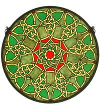 Meyda Black 51527 - 20"W X 20"H Knotwork Trance Medallion Stained Glass Window