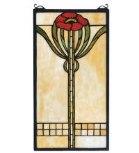 Meyda Black 67789 - 11"W X 20"H Parker Poppy Stained Glass Window