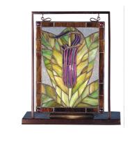 Meyda Black 68552 - 9.5"W X 10.5"H Jack-in-the-Pulpit Lighted Mini Tabletop Window