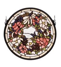 Meyda Black 79836 - 15"W X 15"H Wreath Stained Glass Window