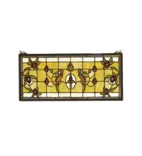 Meyda Black 98451 - 22"W X 10"H Lancaster Stained Glass Window