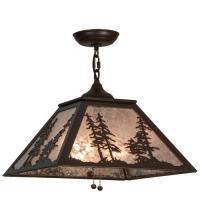 Meyda Yellow 109955 - 16" Square Tall Pines Pendant