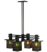 Meyda Yellow 121739 - 36"L Hausman Mission 4 LT Oblong Chandelier