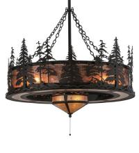 Meyda Yellow 125745 - 45" Tall Pines w/Fan Light Chandel-Air