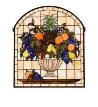 Meyda Yellow 13297 - 25"W X 29"H Fruitbowl Stained Glass Window