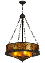 Meyda Yellow 136510 - 24"W Whispering Pines Inverted Pendant