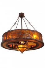 Meyda Yellow 138409 - 44" Wide Whispering Pines W/ Fan Light Chandel-Air