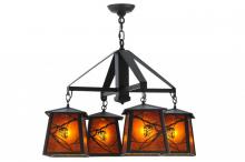 Meyda Yellow 143500 - 28"W Whispering Pines 4 LT Chandelier