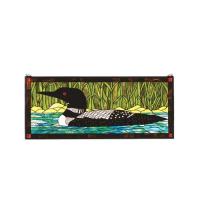 Meyda Yellow 14625 - 40"W X 17"H Loon Stained Glass Window