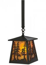 Meyda Yellow 149025 - 7"Sq Tall Pines Mini Pendant