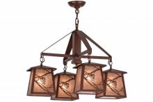 Meyda Yellow 155512 - 28"W Whispering Pines 4 LT Chandelier