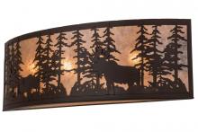 Meyda Yellow 165993 - 36" Wide Tall Pines W/Bear & Moose Wall Sconce