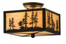 Meyda Yellow 167261 - 10"Sq Tall Pines Flushmount