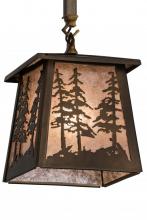 Meyda Yellow 182076 - 7"Sq Tall Pines Mini Pendant