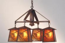 Meyda Yellow 19055 - 28" Wide Whispering Pines 4 LT Chandelier