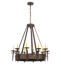 Meyda Yellow 204202 - 35" Wide Costello 10 Light Chandelier