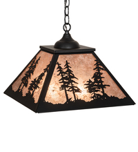 Meyda Yellow 20903 - 16" Square Tall Pines Pendant