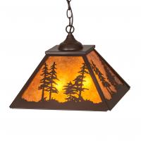 Meyda Yellow 226614 - 16" Square Tall Pines Pendant