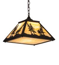 Meyda Yellow 231202 - 16" Square Tall Pines Pendant