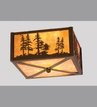 Meyda Yellow 23982 - 10"Sq Tall Pines Flushmount