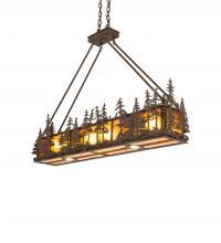 Meyda Yellow 244077 - 48" Long Tall Pines Oblong Inverted Pendant