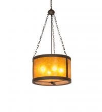 Meyda Yellow 246132 - 22" Wide Smythe Craftsman Inverted Pendant