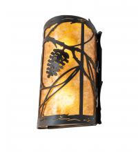 Meyda Yellow 247902 - 8" Wide Whispering Pines Right Wall Sconce