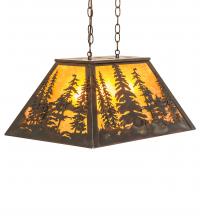 Meyda Yellow 248521 - 24" Long Tall Pines Oblong Pendant