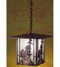 Meyda Yellow 29273 - 12" Square Tall Pines Lantern Pendant