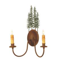 Meyda Yellow 29463 - 14.5"W Tall Pines 2 LT Wall Sconce