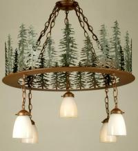 Meyda Yellow 29557 - 28"W Tall Pines 5 LT Chandelier