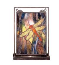 Meyda Yellow 56831 - 9.5"W X 10.5"H Dragonfly Lighted Mini Tabletop Window