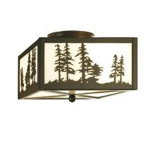 Meyda Yellow 67341 - 10"Sq Tall Pines Flushmount