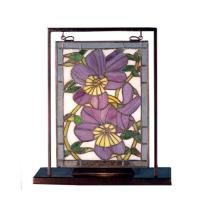 Meyda Yellow 68409 - 9.5"W X 10.53"H Pansies Lighted Mini Tabletop Window