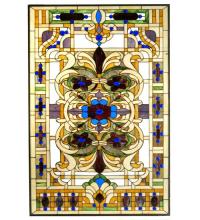 Meyda Yellow 71888 - 32"W X 48"H Estate Floral Stained Glass Window