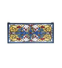 Meyda Yellow 77909 - 29"W X 14"H Sonja Transom Stained Glass Window