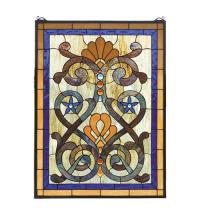 Meyda Yellow 77999 - 20"W X 27"H Mandolin Stained Glass Window