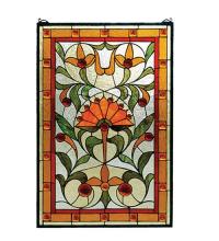 Meyda Yellow 98229 - 20"W X 30"H Picadilly Stained Glass Window