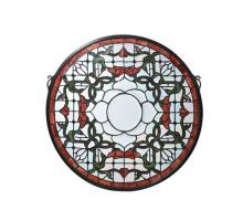 Meyda Yellow 99020 - 20"W X 20"H Tulip Bevel Medallion Stained Glass Window