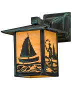 Meyda Tiffany 171652 - 7"W Seneca Sailboat & Fly Fisherman Solid Mount Wall Sconce