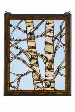 Meyda Tiffany 175993 - 24"W X 19"H Birch Tree in Winter Stained Glass Window