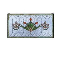 Meyda Tiffany 68018 - 36"W X 19"H Tulip & Fleurs Stained Glass Window