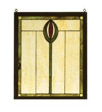 Meyda Tiffany 98100 - 14"W X 17"H Spear Wood Frame Stained Glass Window