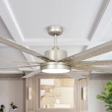 Eileen Grays LLC F8220110V - Parrot Uncle 72 in. Brushed Nickel Integrated LED Ceiling Fan, Modern