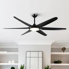 Eileen Grays LLC F8301110V - Parrot Uncle 65" Matte Black Indoor Standard Integrated LED Ceiling Fan, Modern